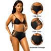 imageHolipick Women High Waisted Bikini Bottoms Tummy Control Swim Bottom Strappy Bathing Suit BottomBlack