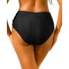imageHolipick Women High Waisted Bikini Bottoms Tummy Control Swim Bottom Strappy Bathing Suit BottomBlack