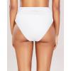 imageHolipick Women High Waisted Bikini Bottoms Tummy Control Swimsuit Bottoms Ruched Bathing Suit Swim Bottom High CutWhite