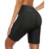 imageHolipick Women High Waisted Swim Shorts Tummy Control Biker Shorts with Pockets Swim BottomsBlack