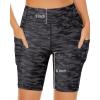 imageHolipick Women High Waisted Swim Shorts Tummy Control Biker Shorts with Pockets Swim BottomsBlack Camo