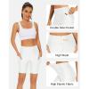 imageHolipick Women High Waisted Swim Shorts Tummy Control Biker Shorts with Pockets Swim BottomsWhite