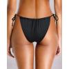 imageHolipick Women Side Tie Swim Bottom Moderate Coverage Bikini Bottom Sexy String Swimsuit Bathing Suit BottomBlack
