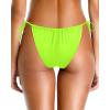 imageHolipick Women Side Tie Swim Bottom Moderate Coverage Bikini Bottom Sexy String Swimsuit Bathing Suit BottomLight Green