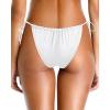 imageHolipick Women Side Tie Swim Bottom Moderate Coverage Bikini Bottom Sexy String Swimsuit Bathing Suit BottomWhite