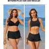 imageHolipick Women Swim Shorts Tummy Control Swim Bottoms Boyleg Swimsuits Shorts Bathing Suit Bikini BottomsSolid Black