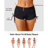 imageHolipick Women Swim Shorts Tummy Control Swim Bottoms Boyleg Swimsuits Shorts Bathing Suit Bikini BottomsSolid Black