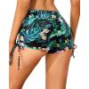 imageHolipick Women Swim Shorts Tummy Control Swim Bottoms Boyleg Swimsuits Shorts Bathing Suit Bikini BottomsTropic Leaves
