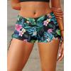 imageHolipick Women Swim Shorts Tummy Control Swim Bottoms Boyleg Swimsuits Shorts Bathing Suit Bikini BottomsTropic Leaves