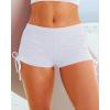 imageHolipick Women Swim Shorts Tummy Control Swim Bottoms Boyleg Swimsuits Shorts Bathing Suit Bikini BottomsWhite