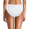 imageHolipick Womens Full Coverage Bikini Bottoms High Waisted Bathing Suit Bottom Twist Front Swimsuit BottomSolid White