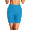 imageHolipick 7quot Swim Shorts Women High Waisted Bathing Suit Shorts Swimsuit Boy Short Long Swimwear BottomAqua Blue