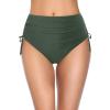 imageHolipick Swimsuit Bottoms for Women  High Waisted Bikini Bottoms Tie Side Tummy Control Bathing Suit BottomGreen