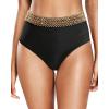 imageHolipick Women Bathing Suit Bottoms  High Waisted Bikini Bottoms Full Coverage Tummy Control Swim BottomBlack Sequin