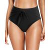 imageHolipick Women Bathing Suit Bottoms  High Waisted Bikini Bottoms Full Coverage Tummy Control Swim BottomBlack Tie