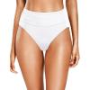 imageHolipick Women High Waisted Bikini Bottoms Tummy Control Swimsuit Bottoms Ruched Bathing Suit Swim Bottom High CutWhite