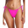 imageHolipick Women Side Tie Swim Bottom Moderate Coverage Bikini Bottom Sexy String Swimsuit Bathing Suit BottomPink