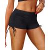 imageHolipick Women Swim Shorts Tummy Control Swim Bottoms Boyleg Swimsuits Shorts Bathing Suit Bikini BottomsSolid Black