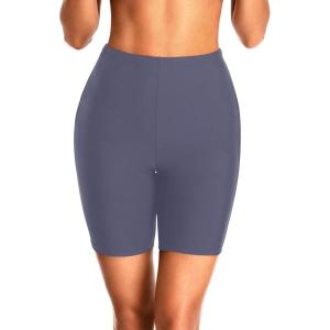 imageHolipick 7quot Swim Shorts Women High Waisted Bathing Suit Shorts Swimsuit Boy Short Long Swimwear BottomDark Gray