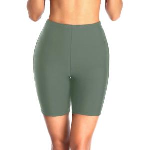 imageHolipick 7quot Swim Shorts Women High Waisted Bathing Suit Shorts Swimsuit Boy Short Long Swimwear BottomGreen