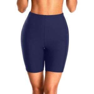 imageHolipick 7quot Swim Shorts Women High Waisted Bathing Suit Shorts Swimsuit Boy Short Long Swimwear BottomNavy Blue