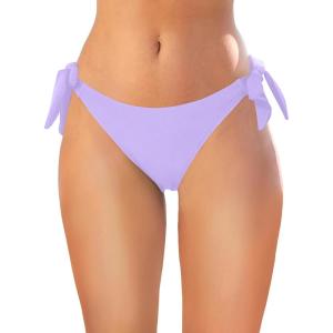 imageHolipick Bikini Bottoms for Women String Swim Bottom Adjustable Side Tie Bikini Bottom Low Rise Swimsuit BottomLight Purplewide