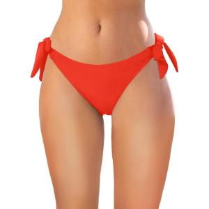 imageHolipick Bikini Bottoms for Women String Swim Bottom Adjustable Side Tie Bikini Bottom Low Rise Swimsuit BottomRedwide