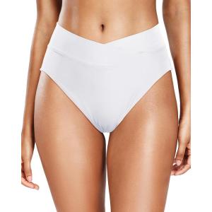 imageHolipick High Waisted Bikini Bottoms  V Cut Bathing Suit Bottom Moderate Coverage Swim BottomWhite