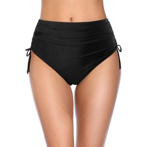 imageHolipick Swimsuit Bottoms for Women  High Waisted Bikini Bottoms Tie Side Tummy Control Bathing Suit BottomBlack 1