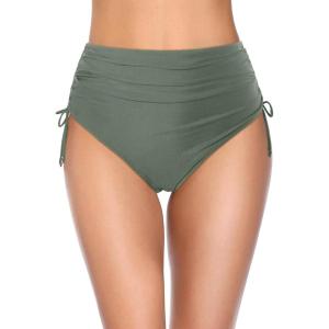 imageHolipick Swimsuit Bottoms for Women  High Waisted Bikini Bottoms Tie Side Tummy Control Bathing Suit BottomCeladon