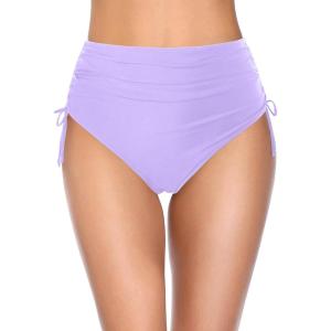 imageHolipick Swimsuit Bottoms for Women  High Waisted Bikini Bottoms Tie Side Tummy Control Bathing Suit BottomLight Purple