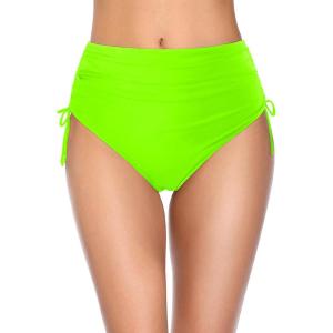 imageHolipick Swimsuit Bottoms for Women  High Waisted Bikini Bottoms Tie Side Tummy Control Bathing Suit BottomNeon Green
