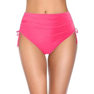 imageHolipick Swimsuit Bottoms for Women  High Waisted Bikini Bottoms Tie Side Tummy Control Bathing Suit BottomPink