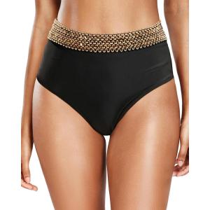 imageHolipick Women Bathing Suit Bottoms  High Waisted Bikini Bottoms Full Coverage Tummy Control Swim BottomBlack Sequin