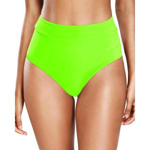 imageHolipick Women Bathing Suit Bottoms  High Waisted Bikini Bottoms Full Coverage Tummy Control Swim BottomNeon Green