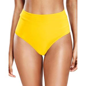 imageHolipick Women Bathing Suit Bottoms  High Waisted Bikini Bottoms Full Coverage Tummy Control Swim BottomYellow