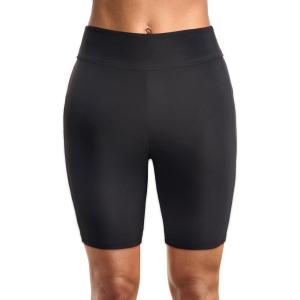 imageHolipick Women Swim Shorts 6quot High Waisted Boy Shorts Swimsuit Tummy Control Long Board Shorts Bathing Suit BottomsBlack