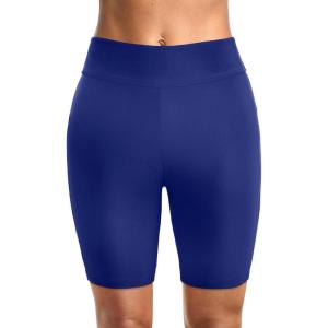 imageHolipick Women Swim Shorts 6quot High Waisted Boy Shorts Swimsuit Tummy Control Long Board Shorts Bathing Suit BottomsBlue