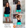 imageHolipick High Neck Tankini Top Bathing Suit Tops for Women Tummy Control Tank Tops SwimsuitsBlack