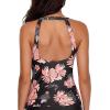 imageHolipick High Neck Tankini Top Bathing Suit Tops for Women Tummy Control Tank Tops SwimsuitsBlack Flower