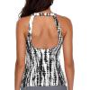 imageHolipick High Neck Tankini Top Bathing Suit Tops for Women Tummy Control Tank Tops SwimsuitsBlack Tie Dye