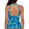 imageHolipick High Neck Tankini Top Bathing Suit Tops for Women Tummy Control Tank Tops SwimsuitsBlue Colorful Leaves