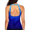 imageHolipick High Neck Tankini Top Bathing Suit Tops for Women Tummy Control Tank Tops SwimsuitsBlue Gradient