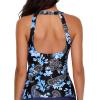 imageHolipick High Neck Tankini Top Bathing Suit Tops for Women Tummy Control Tank Tops SwimsuitsBlue Paisley
