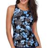 imageHolipick High Neck Tankini Top Bathing Suit Tops for Women Tummy Control Tank Tops SwimsuitsBlue Paisley