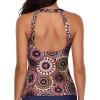 imageHolipick High Neck Tankini Top Bathing Suit Tops for Women Tummy Control Tank Tops SwimsuitsBrown