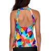 imageHolipick High Neck Tankini Top Bathing Suit Tops for Women Tummy Control Tank Tops SwimsuitsColorful Color Block