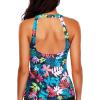 imageHolipick High Neck Tankini Top Bathing Suit Tops for Women Tummy Control Tank Tops SwimsuitsColorful Leaves