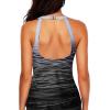 imageHolipick High Neck Tankini Top Bathing Suit Tops for Women Tummy Control Tank Tops SwimsuitsGray Gradient