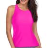 imageHolipick High Neck Tankini Top Bathing Suit Tops for Women Tummy Control Tank Tops SwimsuitsHot Pink